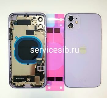 Задняя крышка Apple iPhone 11 в сборе БЕЗ Шлейфов Фиолетовый AAA (CE)